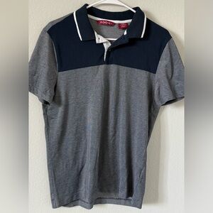 Axist Men's Short Sleeve Polo Shirt - Navy and Gray